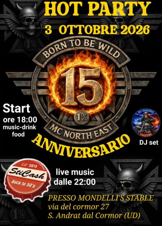 15° Anniversario Born To Be Wild MC N/E · Friuli Venezia Giulia, Italia | Quedada motera — Kando Riders