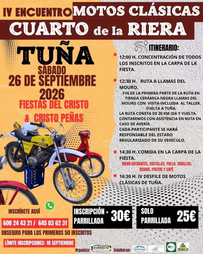 IV Encuentro Motos Clásicas Cuarto de la · Tuña (Concejo de Tineo), Asturias, España | Quedada motera — Kando Riders