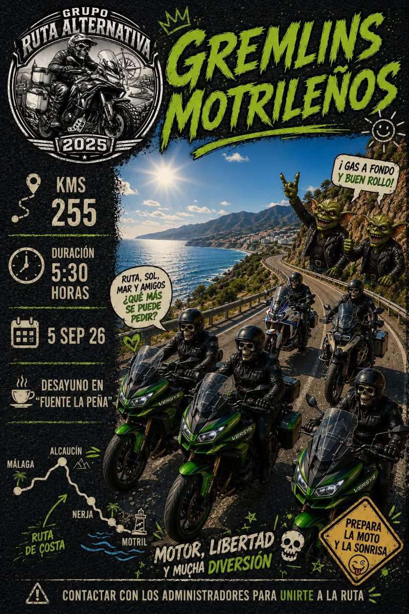 Ruta Alternativa - Gremlins Motrileños · Granada, España | Quedada motera — Kando Riders