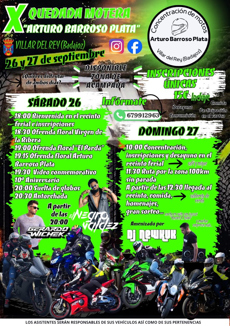 Quedada motera Arturo Barroso Plata · Villar del Rey, Badajoz, España | Quedada motera — Kando Riders