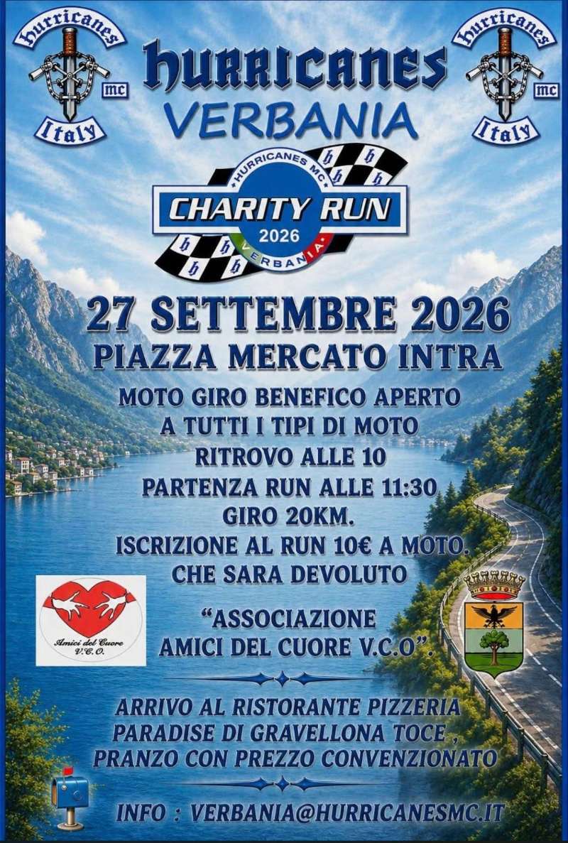 Charity Run 2026 · Verbania (Intra) / Gravellona Toce, Piemonte, Italia | Quedada motera — Kando Riders