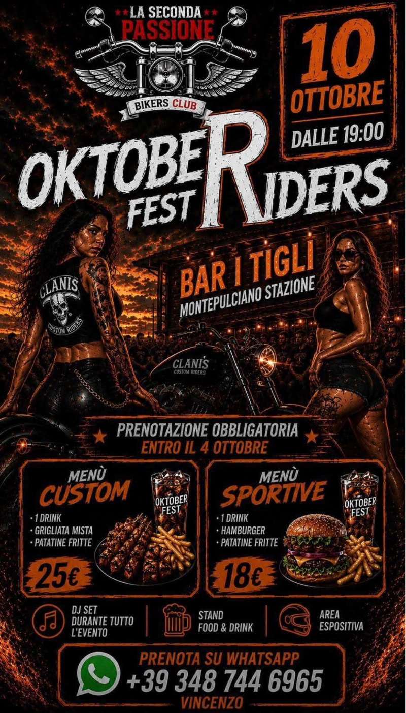 Oktoberfest Riders 2026  · Montepulciano Stazione (Siena), Toscana, Italia | Quedada motera — Kando Riders