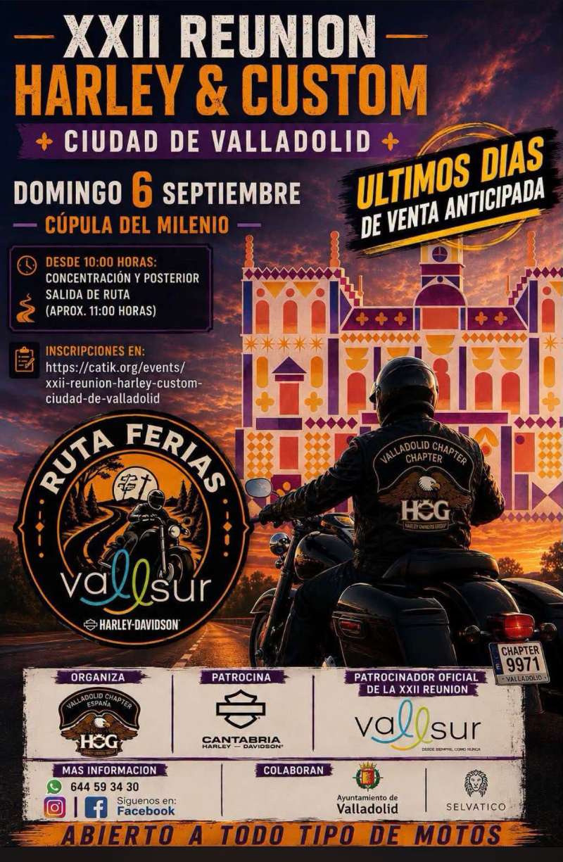 XXII Reunión Harley & Custom Valladolid · Valladolid, Valladolid, España | Quedada motera — Kando Riders