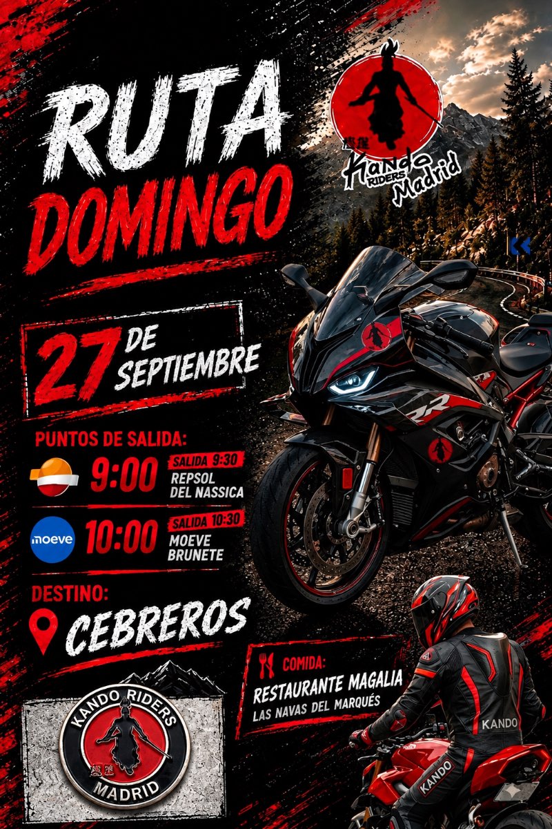 NOS VAMOS A CEBREROS  😜👊💨 · Getafe, Madrid, España | Quedada motera — Kando Riders