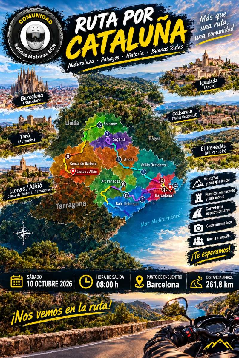 Ruta corta 10-10-26 · Barcelona, España | Ruta en moto — Kando Riders