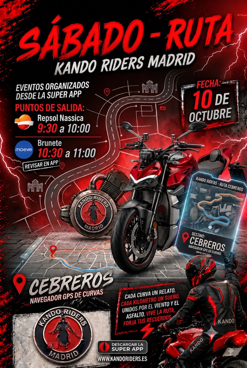 RUTA CEBREROS  · Madrid, España | Quedada motera — Kando Riders