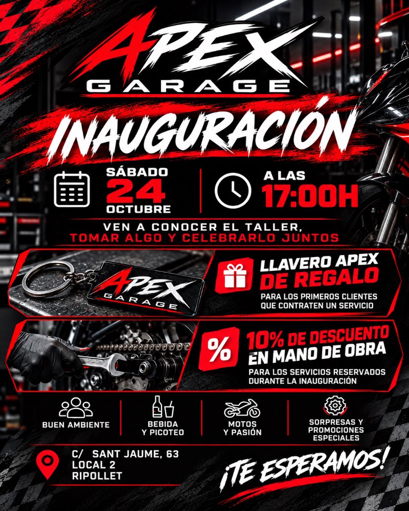 Inauguración Apex garage  · Ripollet, Barcelona, España | Quedada motera — Kando Riders