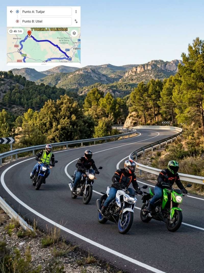 Ruta circular tuejar-la torre · La torre, Valencia, Valencia, España | Quedada motera — Kando Riders