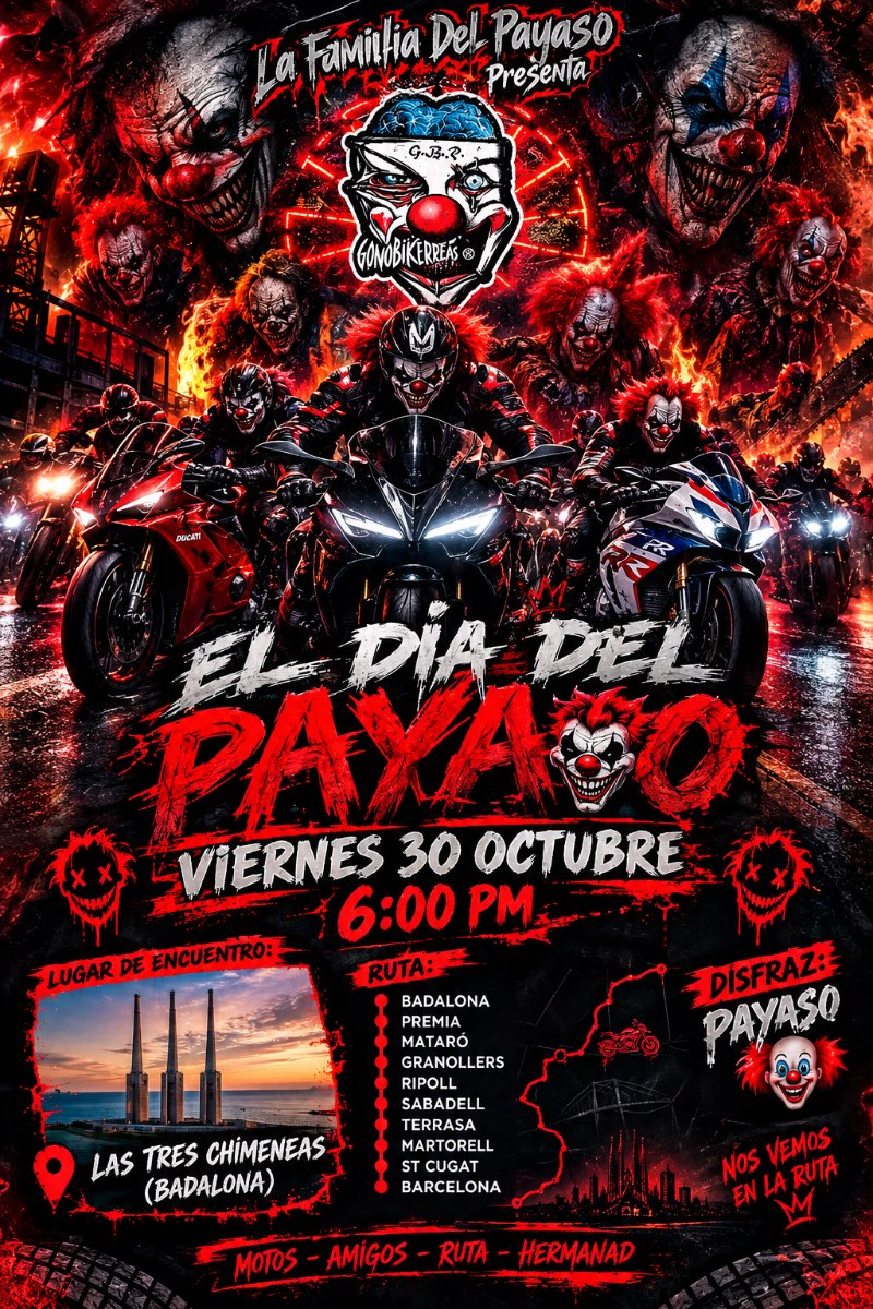 GBR HALLOWEEN 🎃 🤡 20 años  · Barcelona, España | Quedada motera — Kando Riders