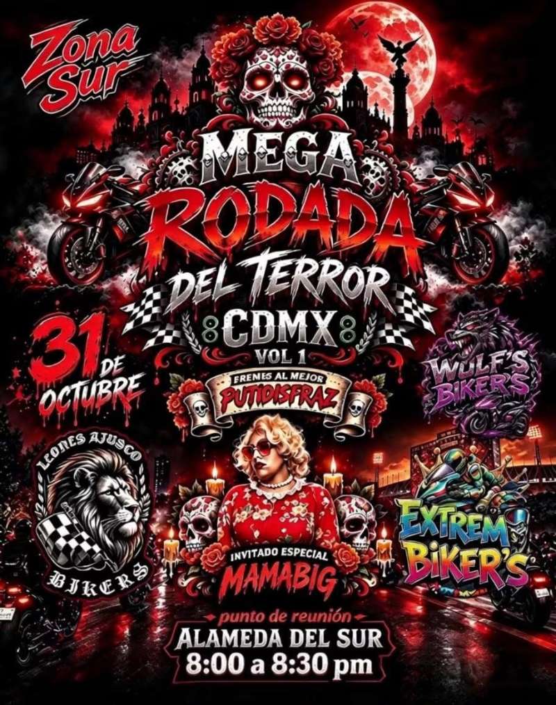 Mega Rodada del Terror CDMX · Coyoacán, Ciudad de México, Ciudad de México, México | Quedada motera — Kando Riders