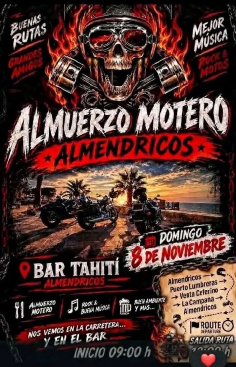 Almuerzo Motero Almendricos · Almendricos (Lorca), Murcia, España | Quedada motera — Kando Riders