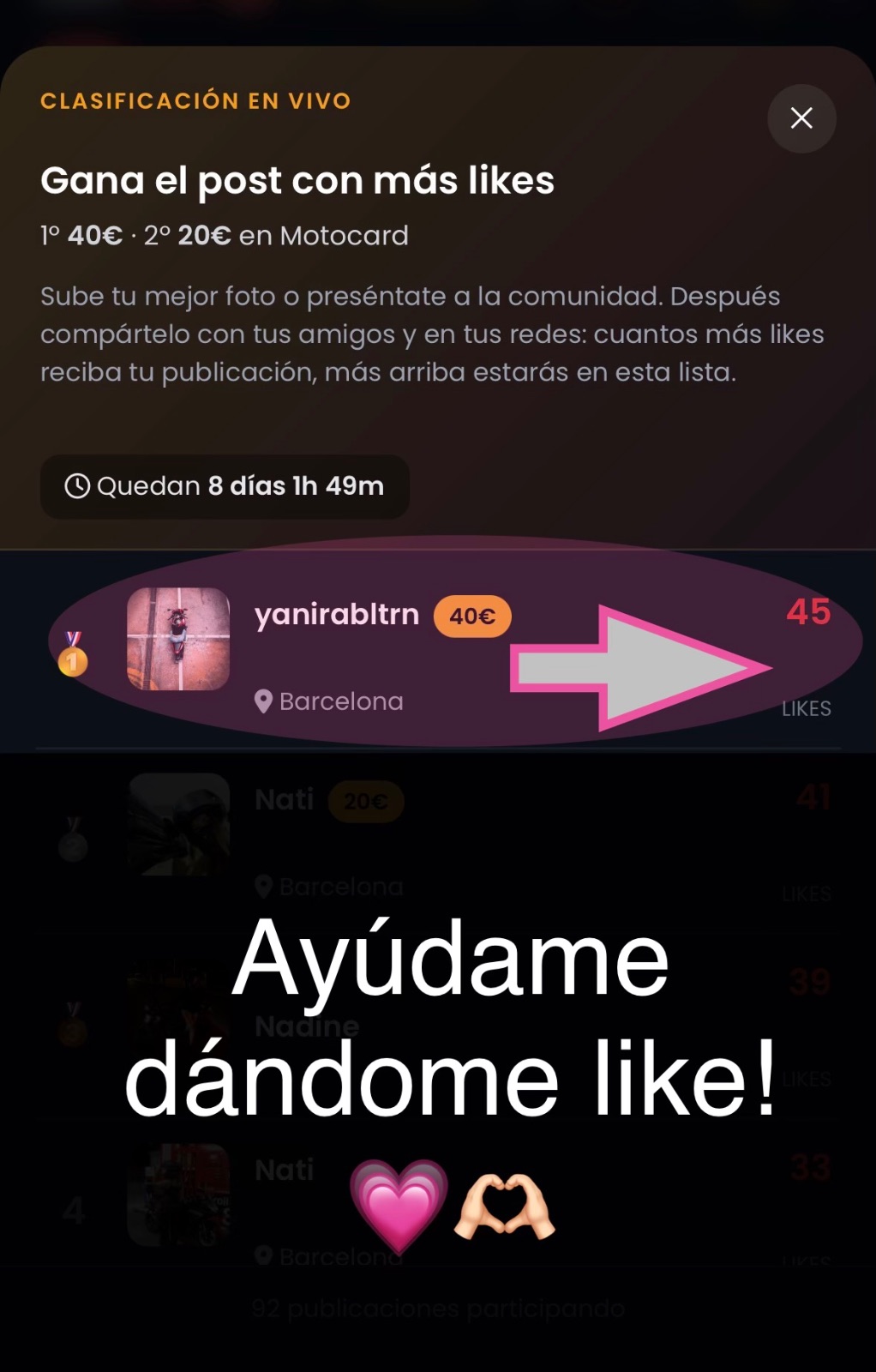 Me ayudas dándole like a mi foto en el concurso??? Solo tienes que ir … | Yanira — Kando Riders