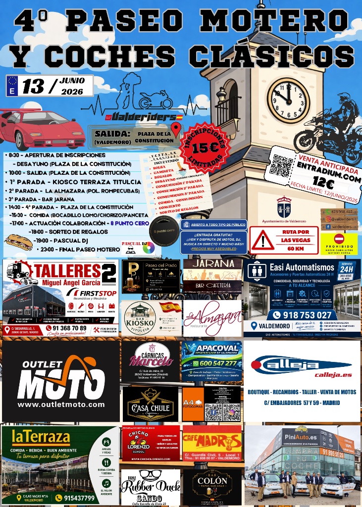 🏍️🔥4º PASEO MOTERO Y COCHES CLÁSICOS VALDERIDERS. RESERVA YA TU INSC… | VALDERIDERS — Kando Riders