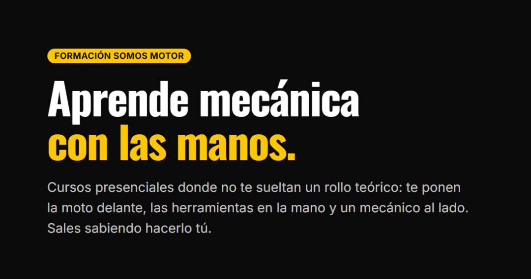 Somos Motor – Cursos de Mecánica · L'Hospitalet de Llobregat, Barcelona, España | Academia de moto — Kando Riders