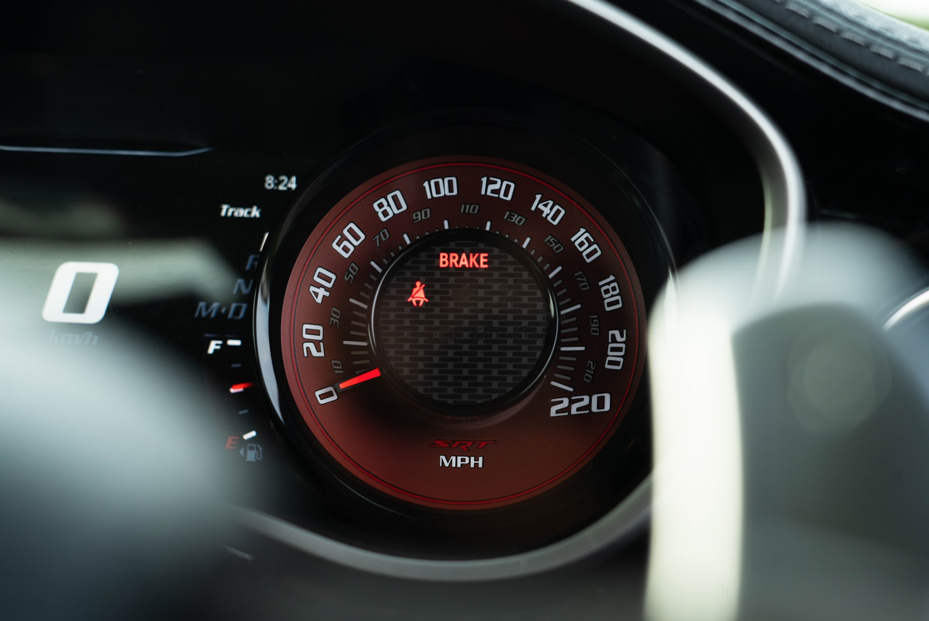 Hellcat Redeye driving on road