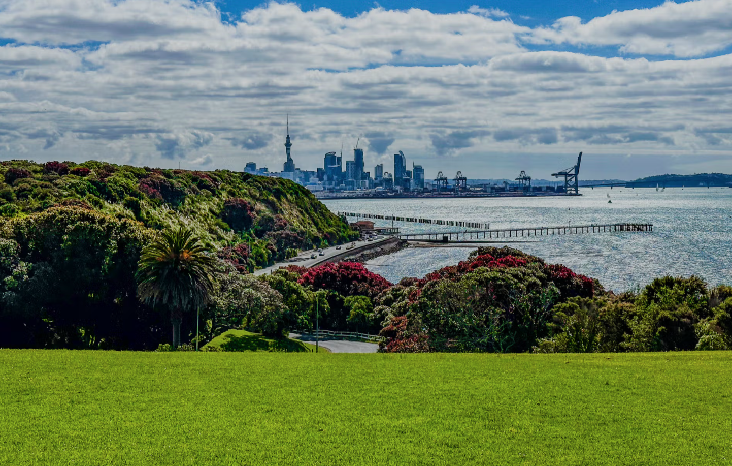 Bastion Point viewpoint overlooking Auckland and the harbour