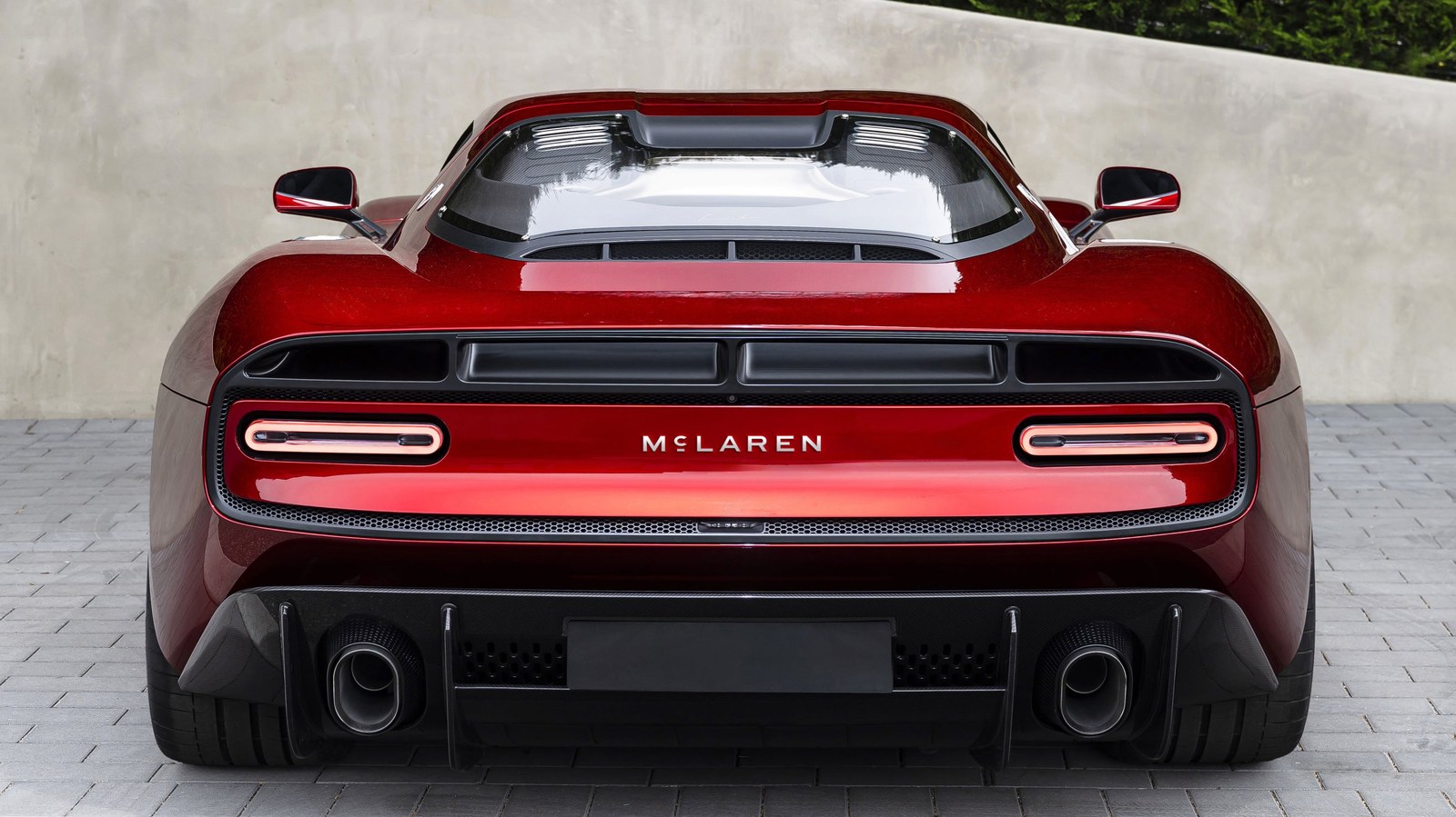 New McLaren wordmark on the rear of the McL 6GT presented at Monterey in August 2026