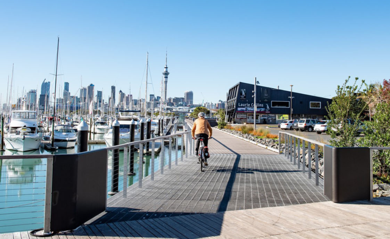 Auckland Harbour Bridge view from Westhaven Marina