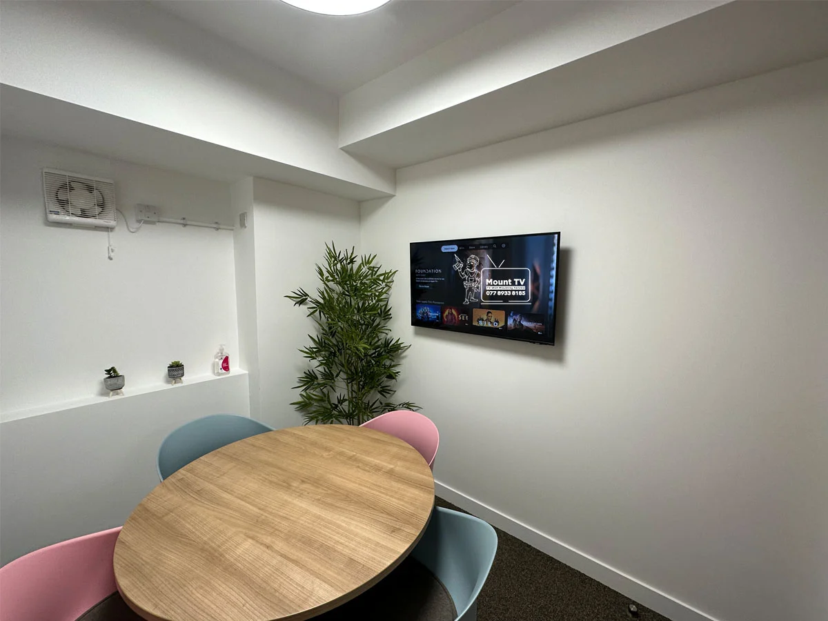 43" TV installation — second angle, Central London