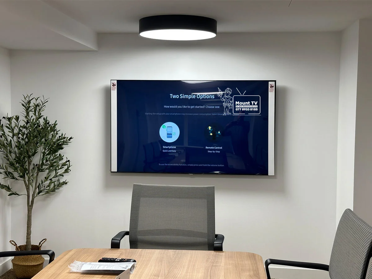 55" Samsung TV installation — second angle, City of London