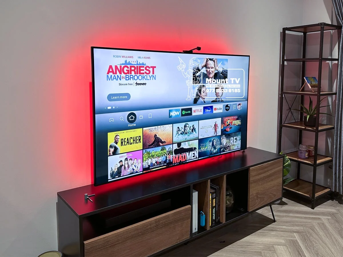 55" Samsung QLED TV installation — second angle, Bexleyheath