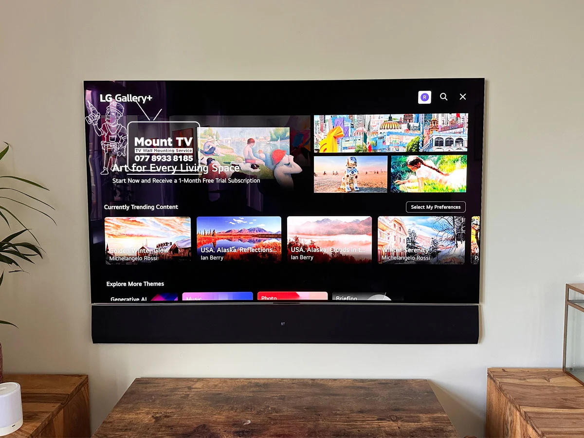 65″ LG G3 TV Mounted — Brick, Central London | Mount TV