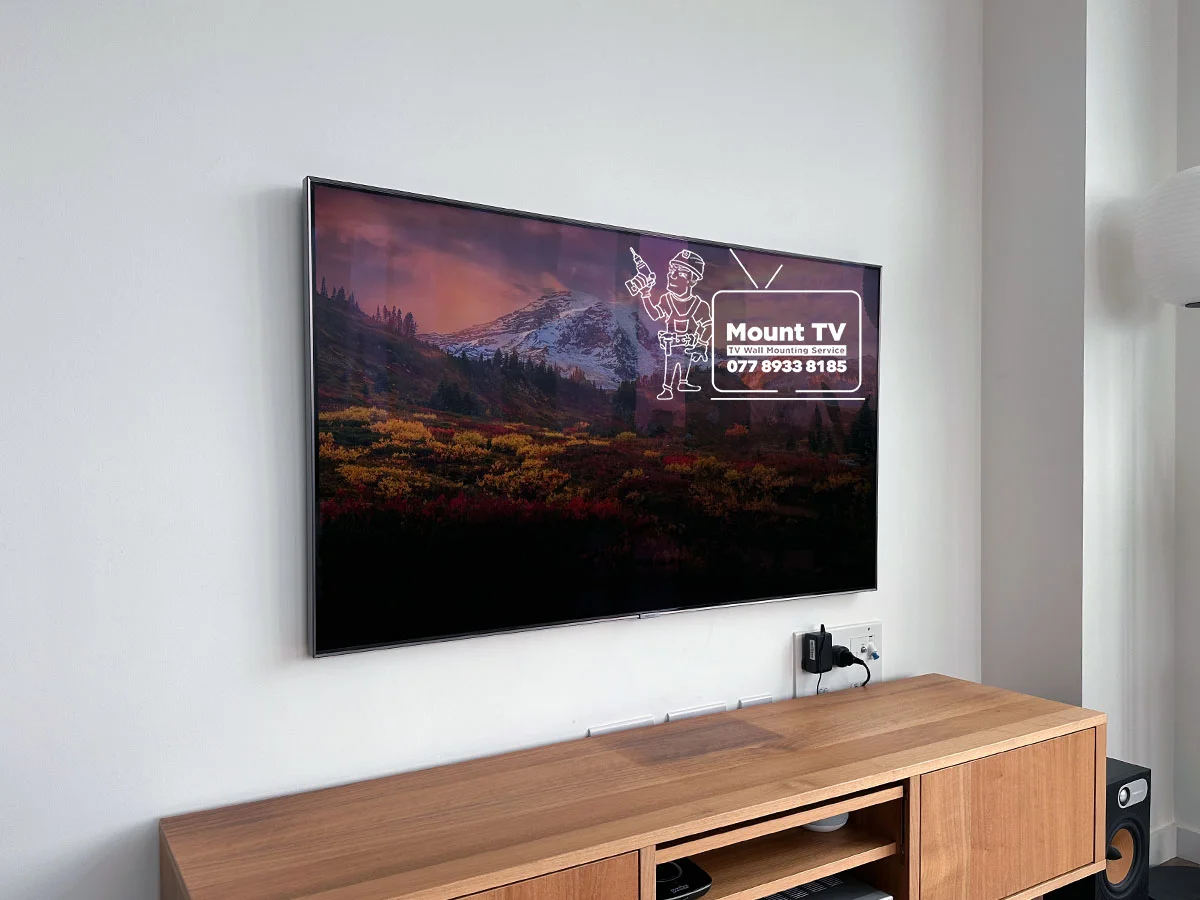 65" Samsung TV installation — second angle, Berkeley