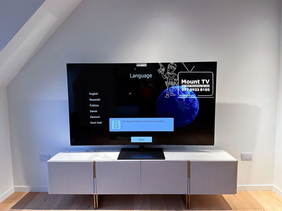 77″ LG OLED TV Mounted — Plasterboard, Canary Wharf | Mount TV