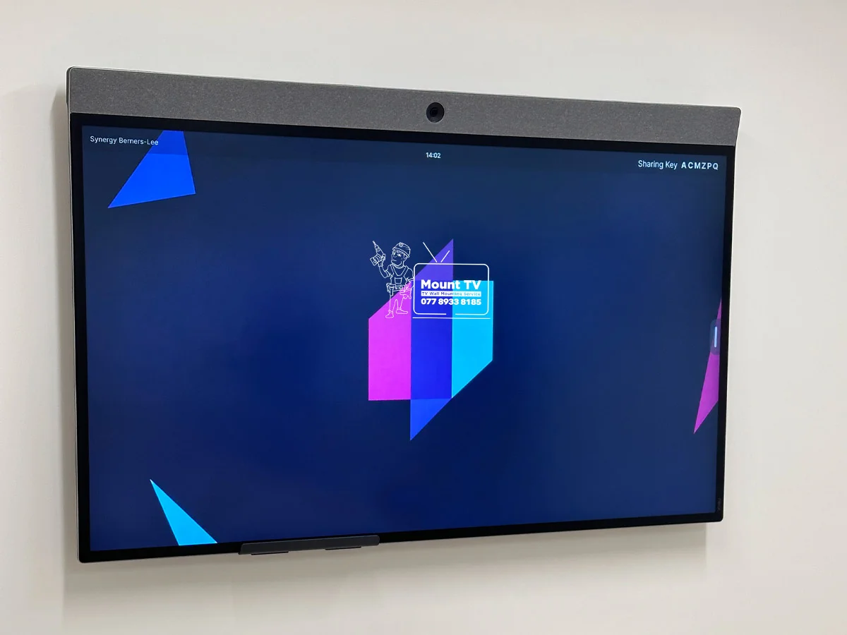 65" TV installation — second angle, Mayfair 