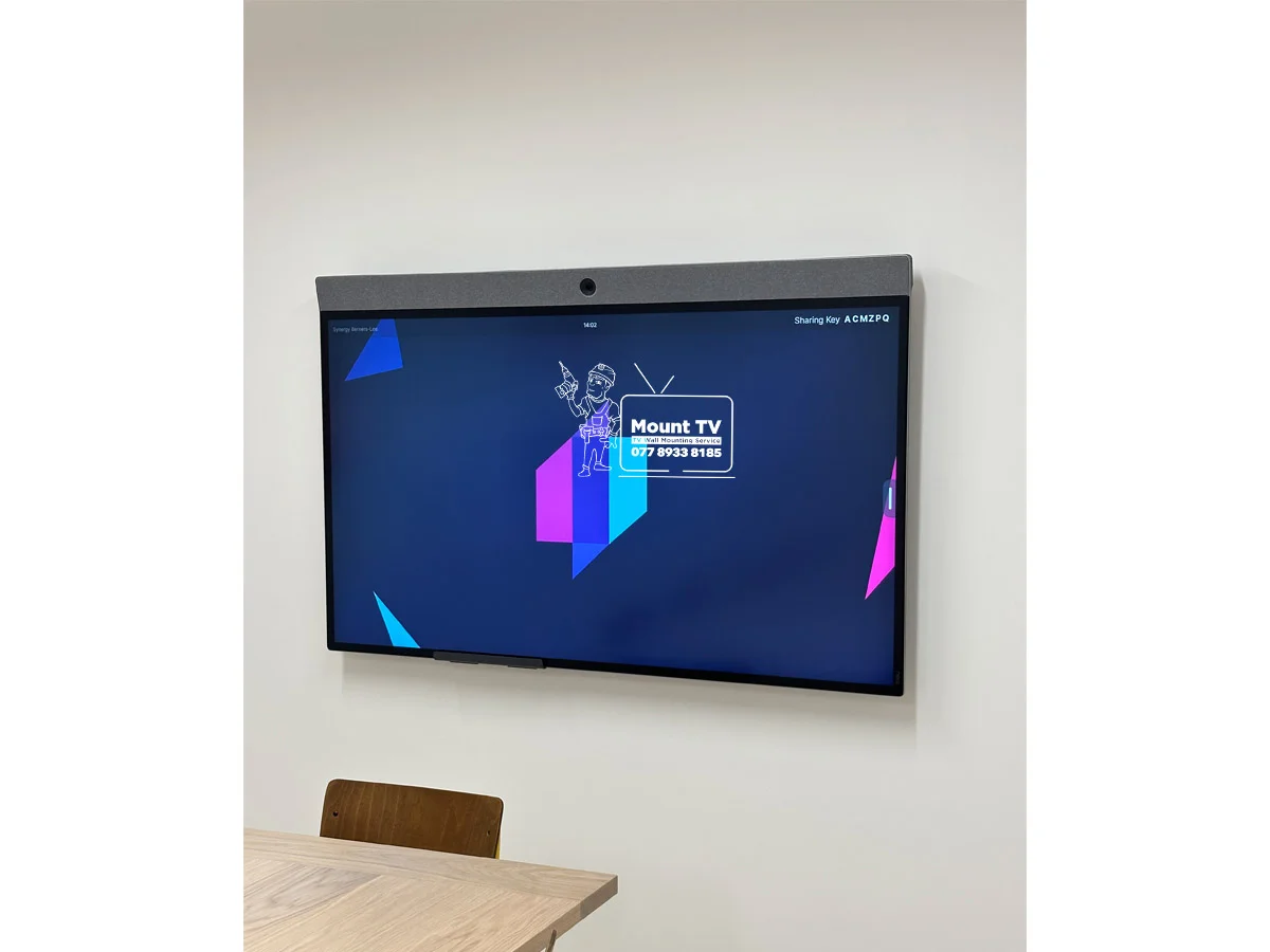 65 inch TV mounted on plasterboard wall in Mayfair — professional installation by Mount TV