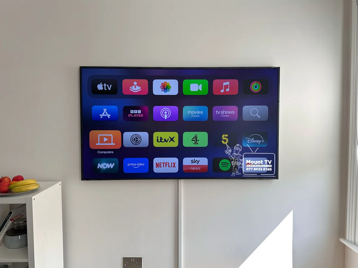 65" Samsung Frame TV installation — second angle, Lewisham London
