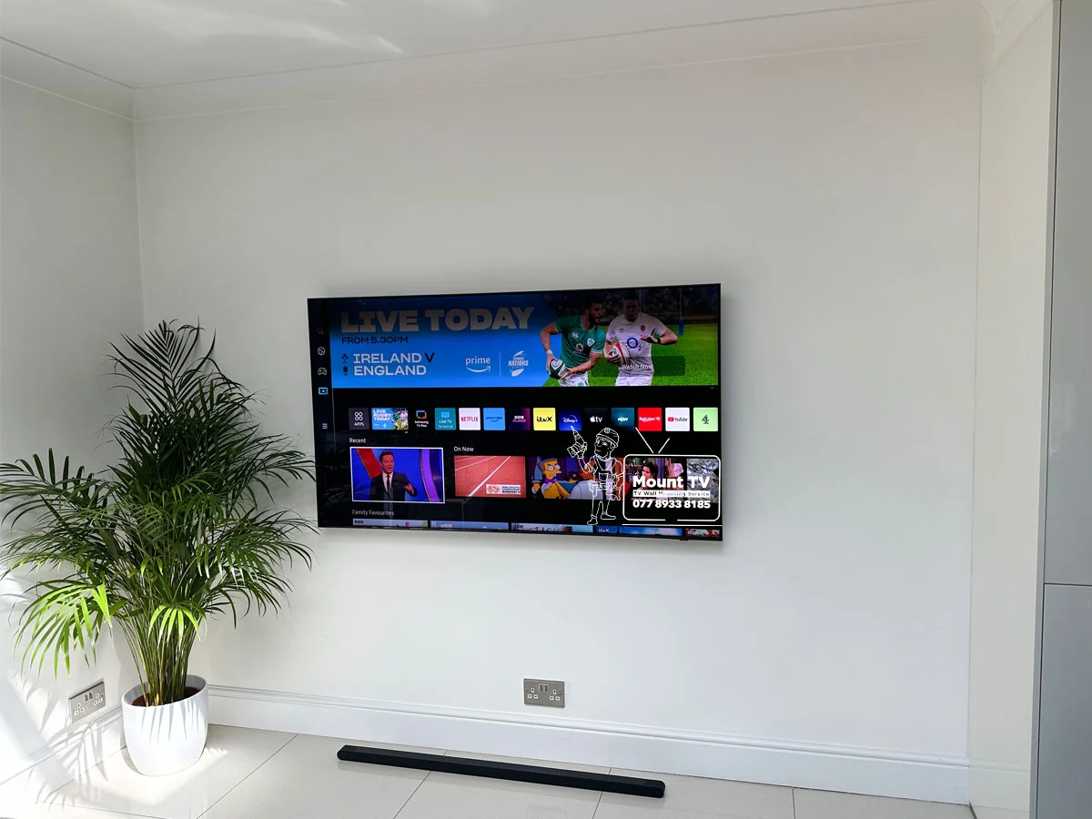 75" Samsung Oled TV installation — second angle, Rickmansworth