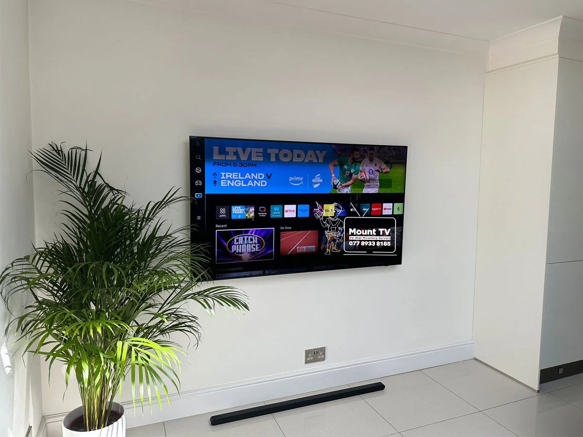 75" Samsung Oled TV installation — third angle, Rickmansworth