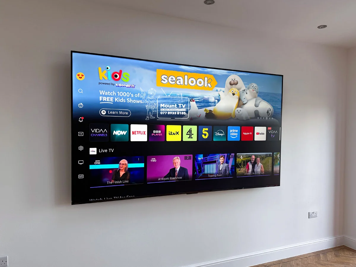 100" Hisense E7 Pro QLED TV installation — second angle, Bexleyheath
