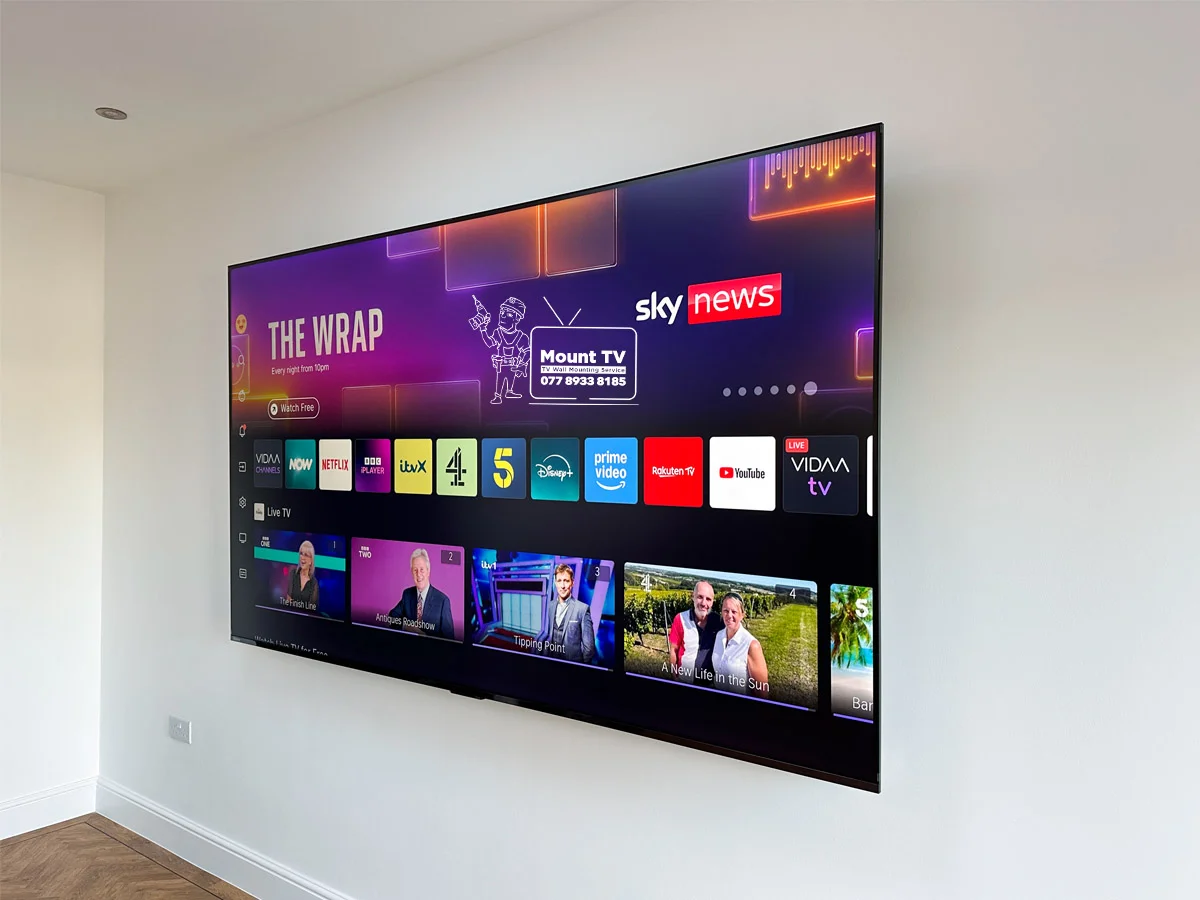 100″ Hisense E7 Pro QLED TV Mounted — Plasterboard, Bexleyheath | Mount TV