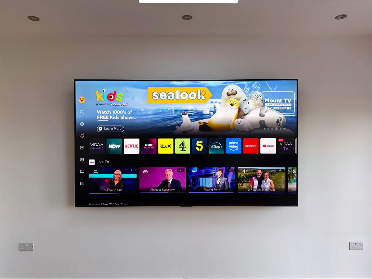 100" Hisense E7 Pro QLED TV installation — third angle, Bexleyheath