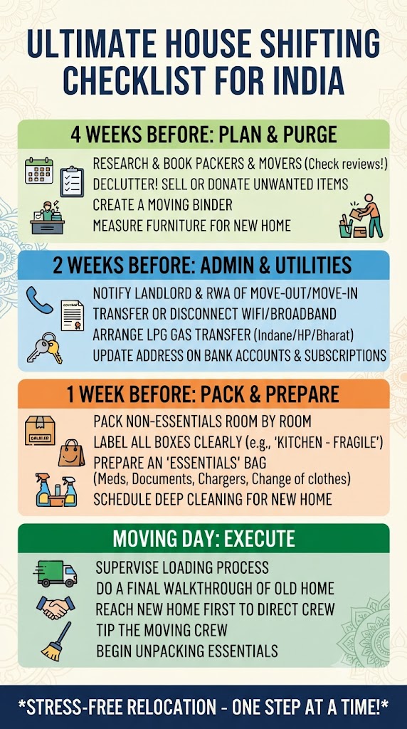 House shifting checklist India