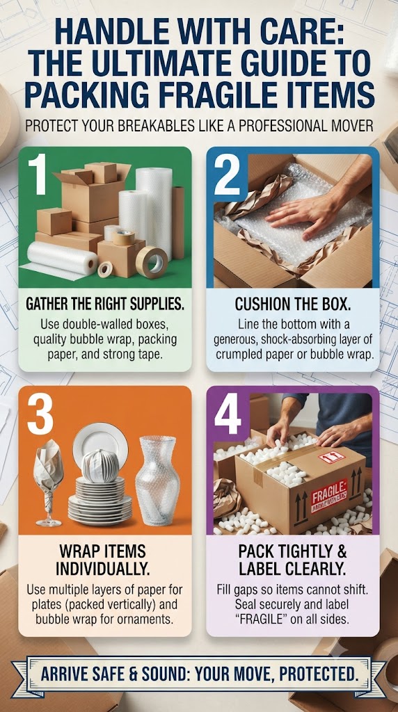 How to pack fragile items for moving?