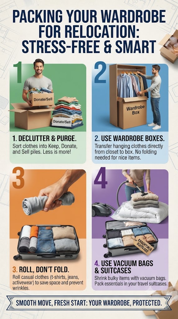 How to pack clothes for relocation?