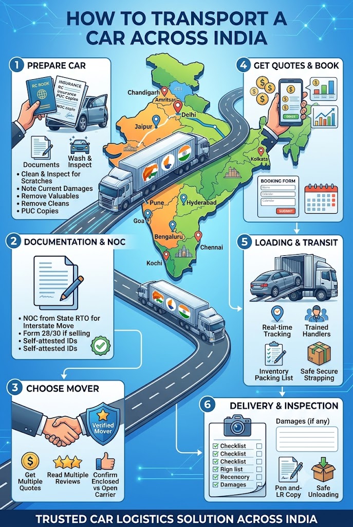 How to Transport a Car Across India?