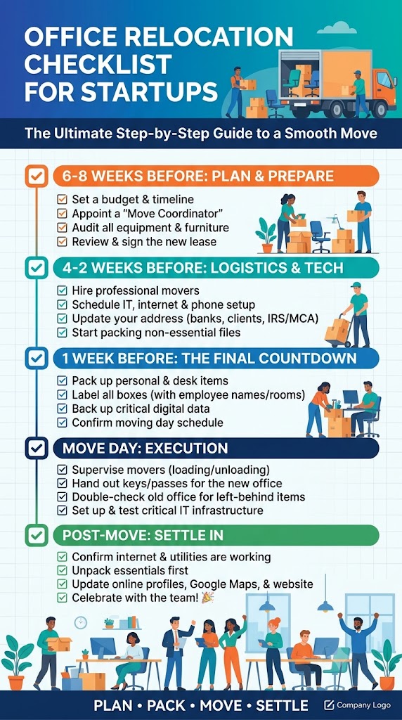 Office Relocation Checklist for Startups