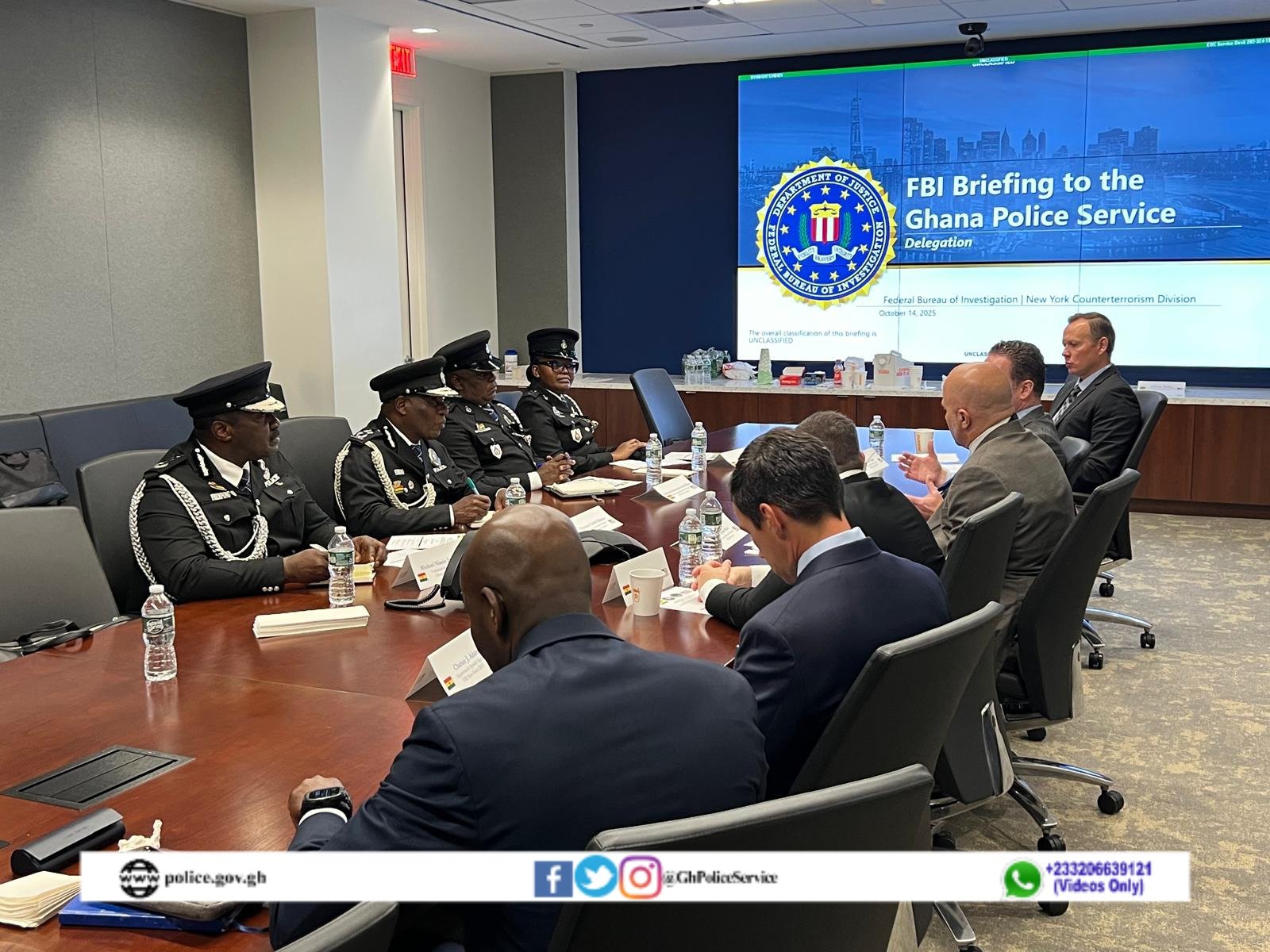Featured image for article IGP Christian Tetteh Yohuno Meets FBI in New York as Ghana Moves to Crush “Game Boys” Menace depicting the main story subject
