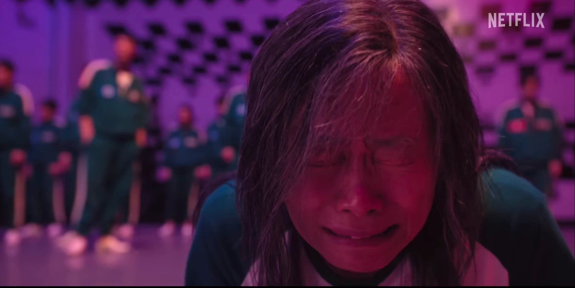 Mother crying after game