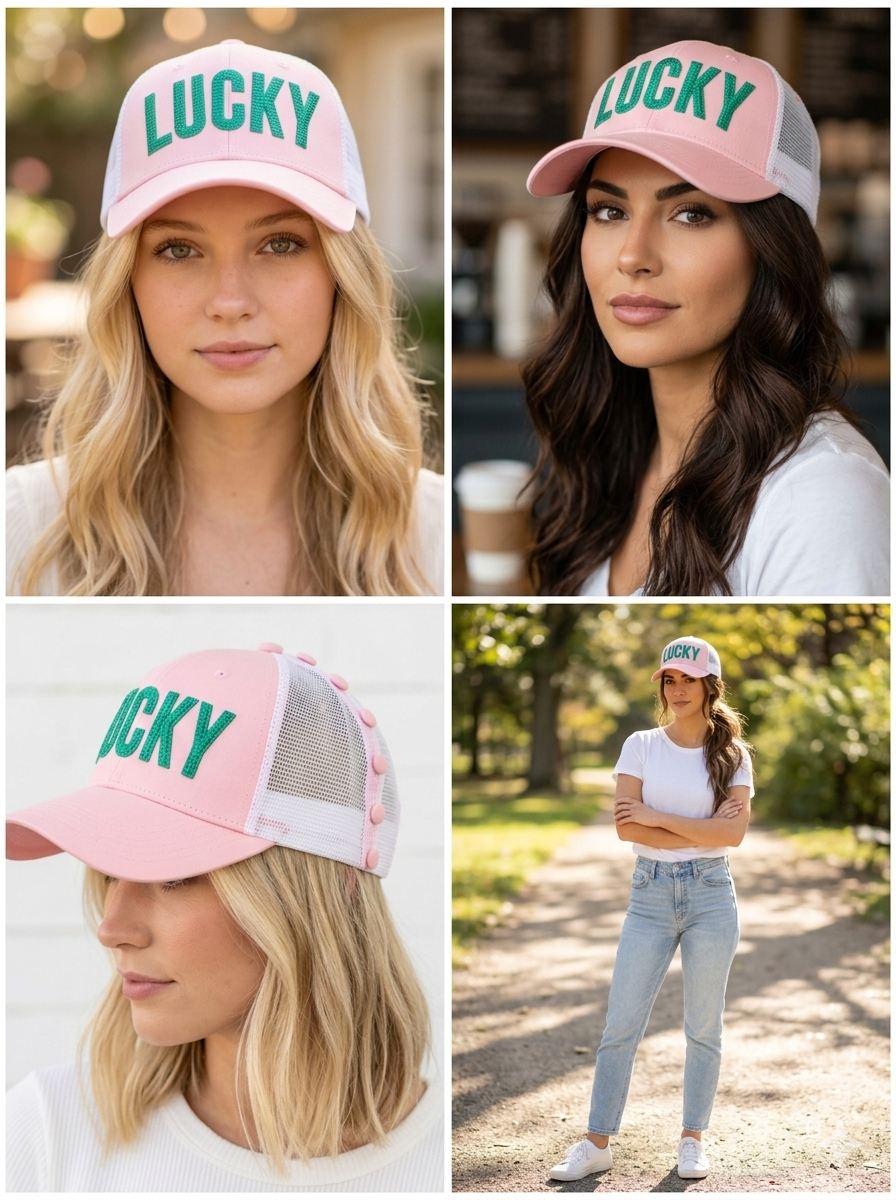 Lucky Trucker Hat — LUCKY Embroidery