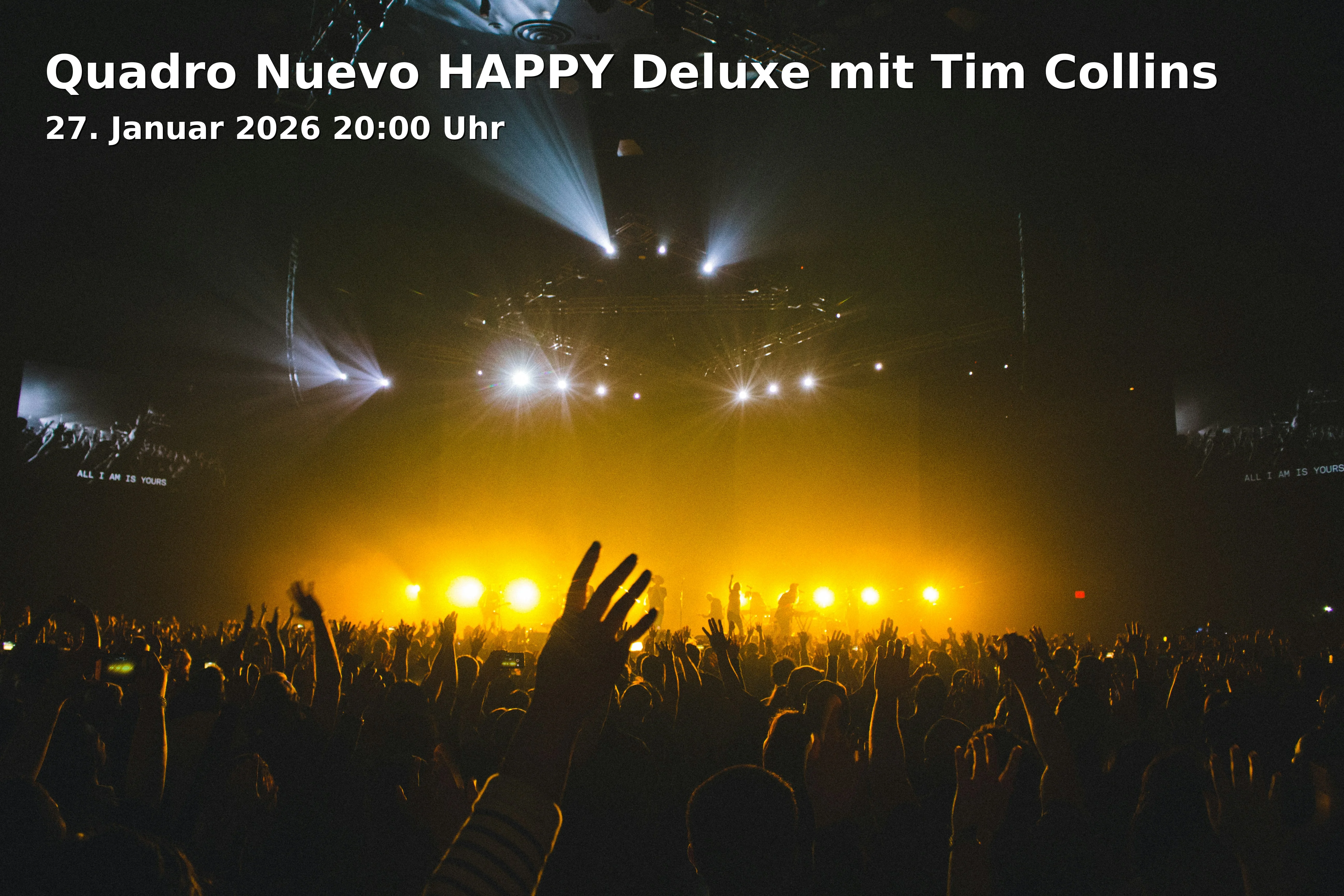 Event: Quadro Nuevo HAPPY Deluxe mit Tim Collins in NUTS - die Kulturfabrik, Crailsheimstraße 12, 83278 Traunstein on 27. Januar 2026