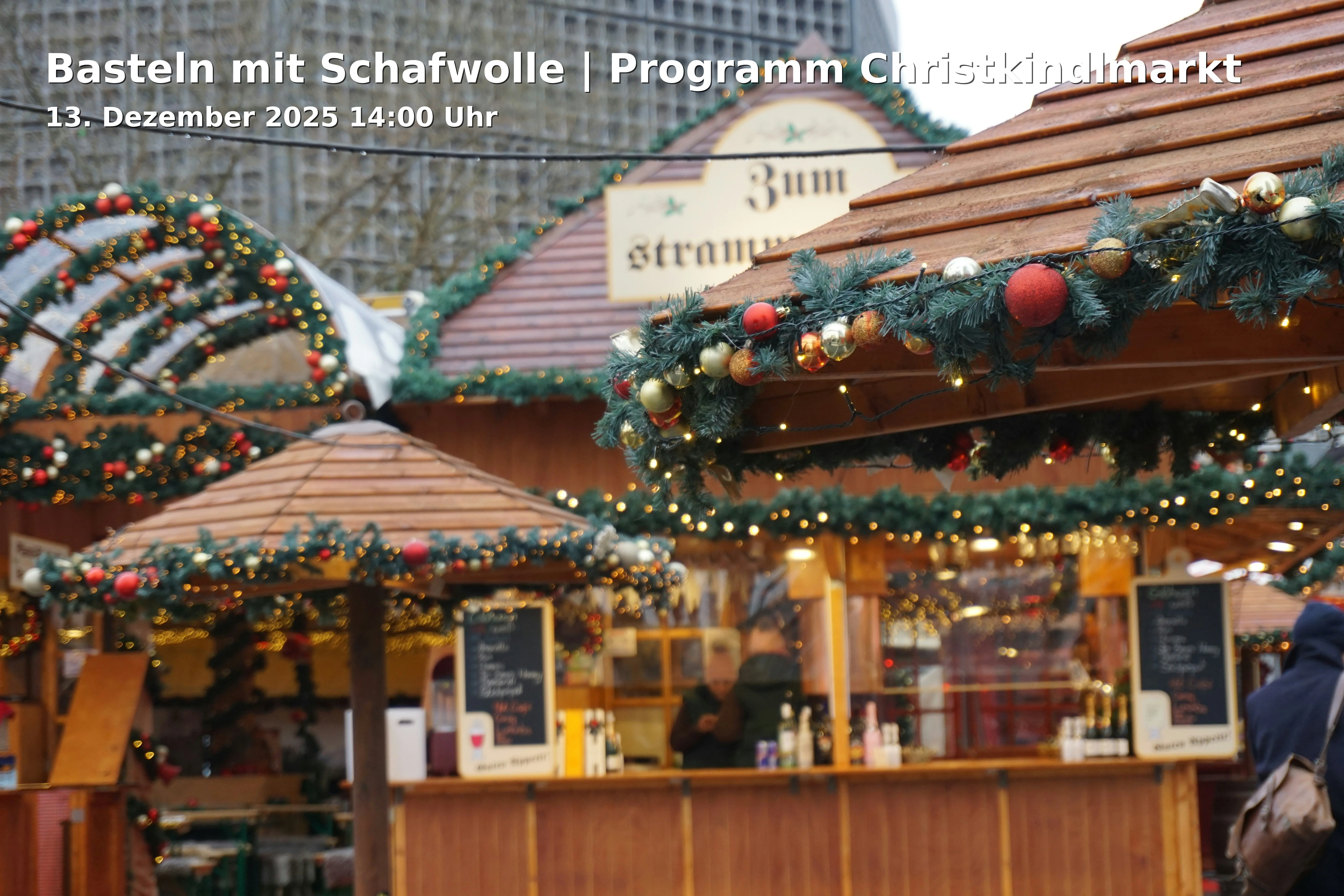 Event: Basteln mit Schafwolle | Programm Christkindlmarkt in Christkindlmarkt Bühne, Stadtplatz, 83278 Traunstein on 13. Dezember 2025