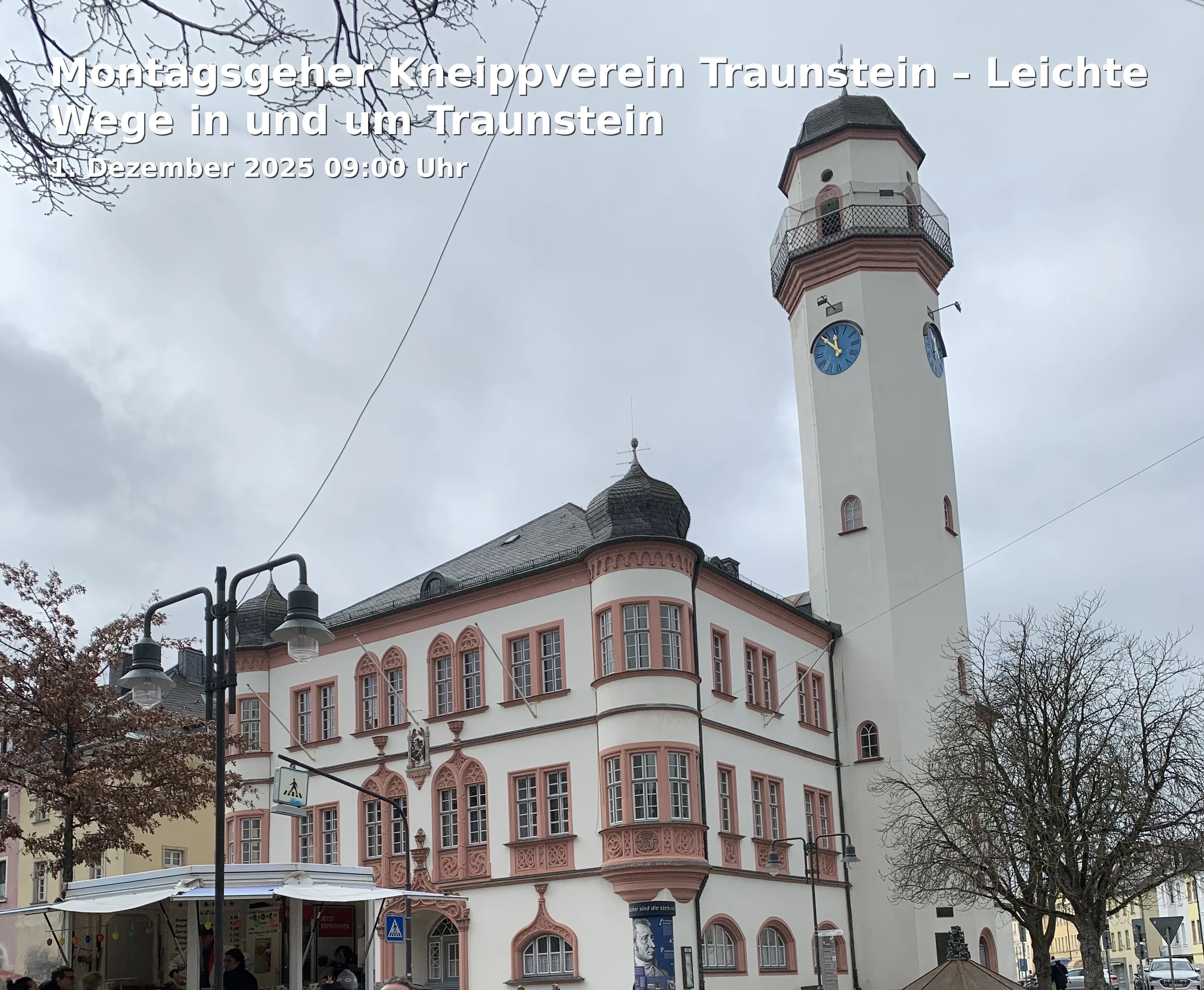 Event: Monday Walker Kneipp Association Traunstein – Easy Paths in and around Traunstein in Treffpunkt: Am Lindlbrunnen, Stadtplatz, 83278 Traunstein on 1. December 2025