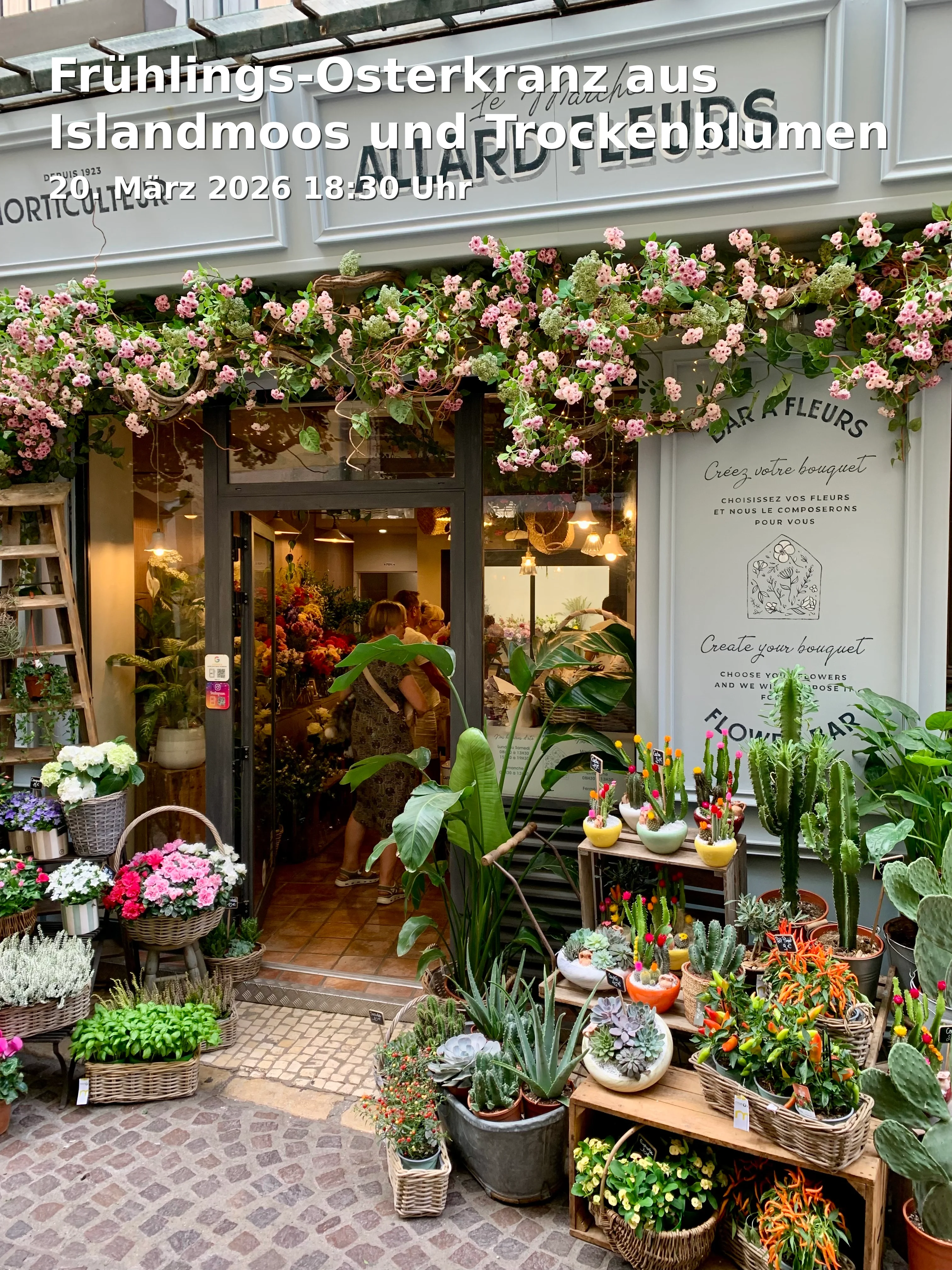 Event: Frühlings-Osterkranz aus Islandmoos und Trockenblumen