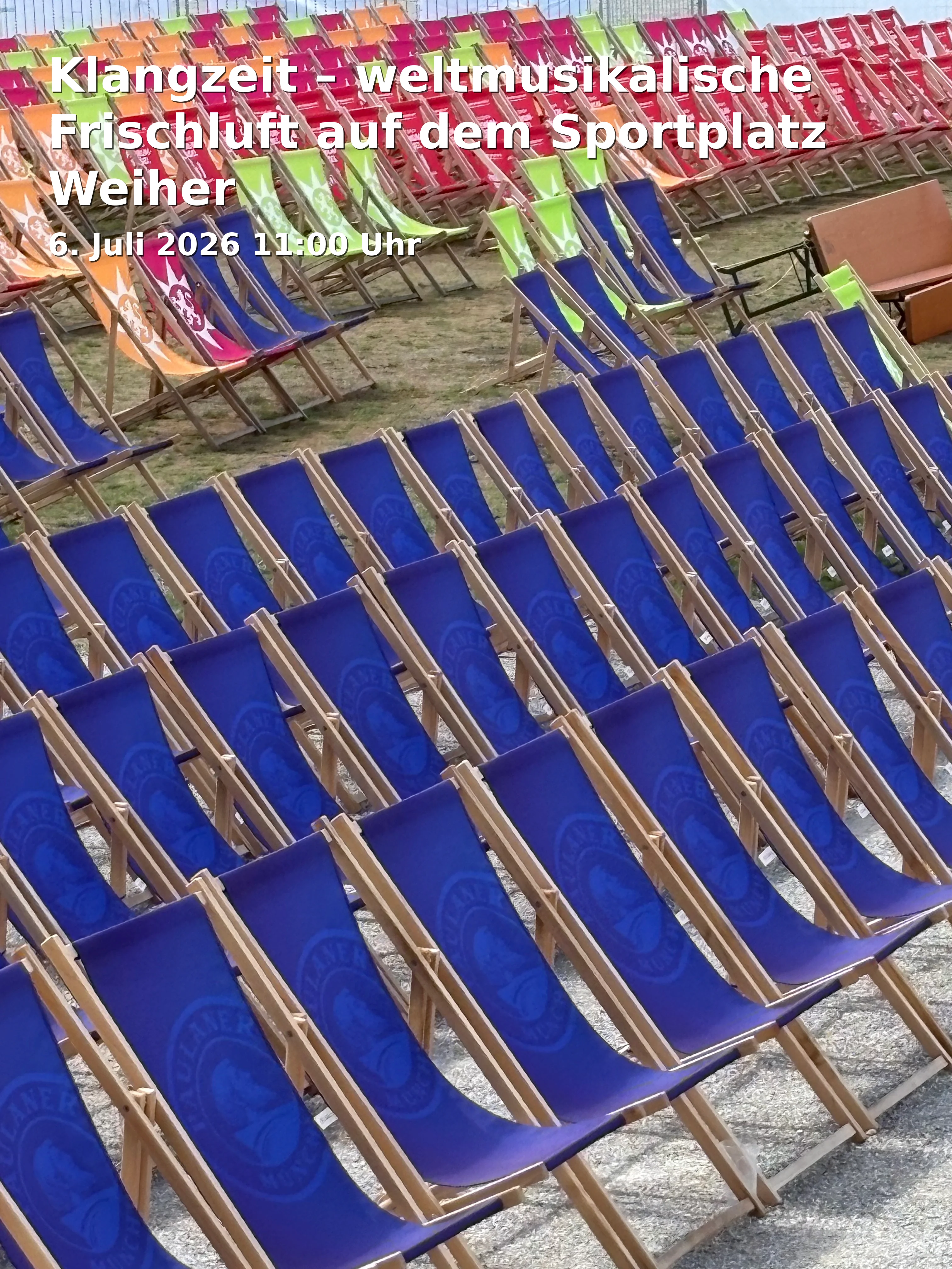 Event: Klangzeit – weltmusikalische Frischluft auf dem Sportplatz Weiher