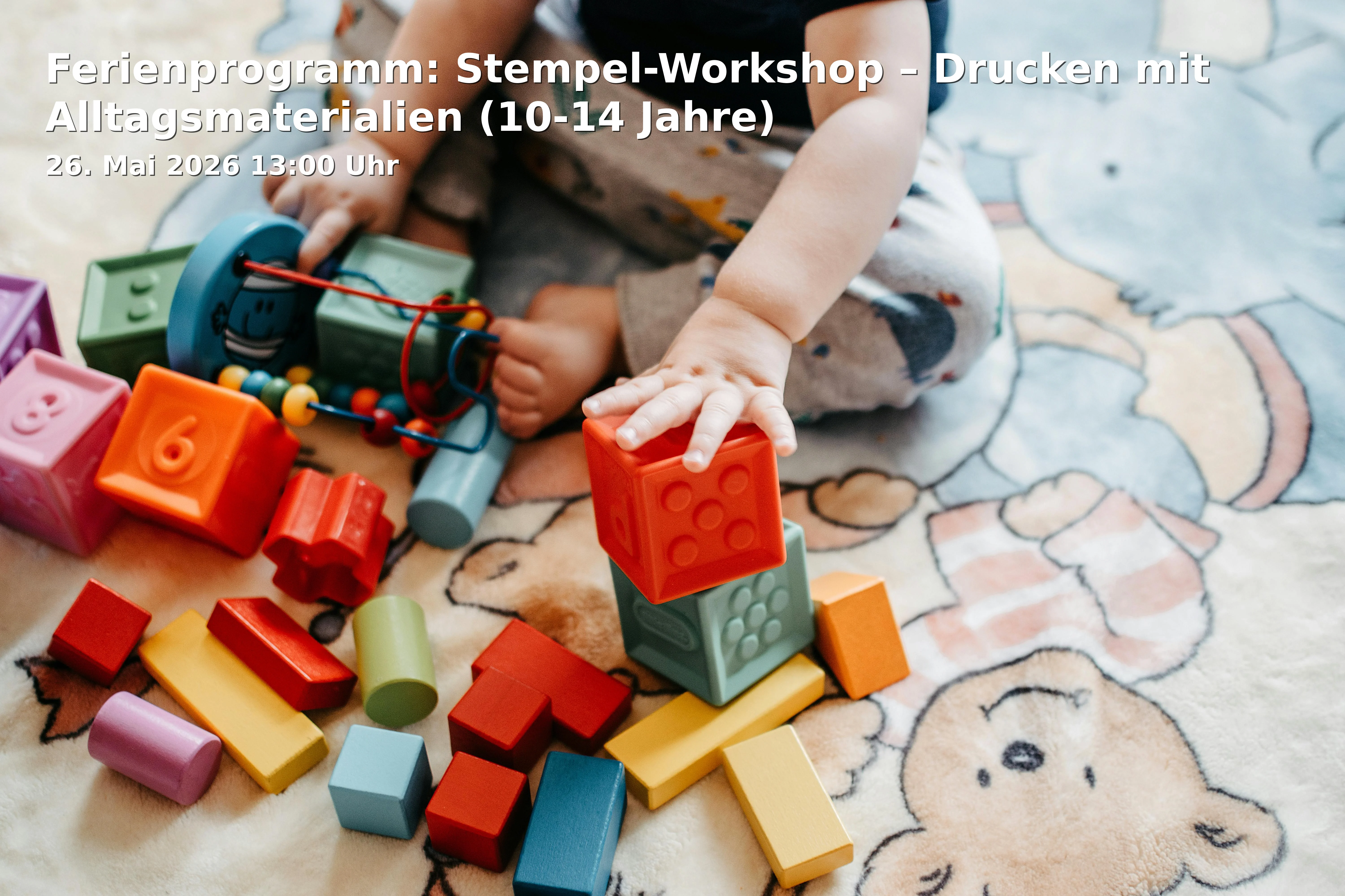 Event: Ferienprogramm: Stempel-Workshop – Drucken mit Alltagsmaterialien (10-14 Jahre)